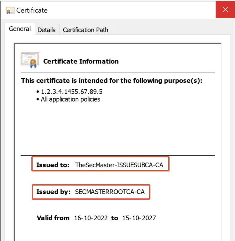 Verify The Certificate