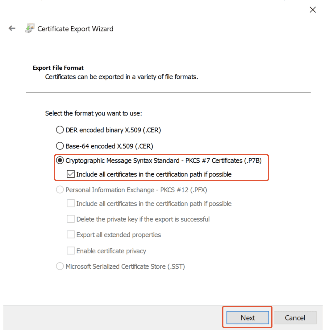 Choose The Export File Format