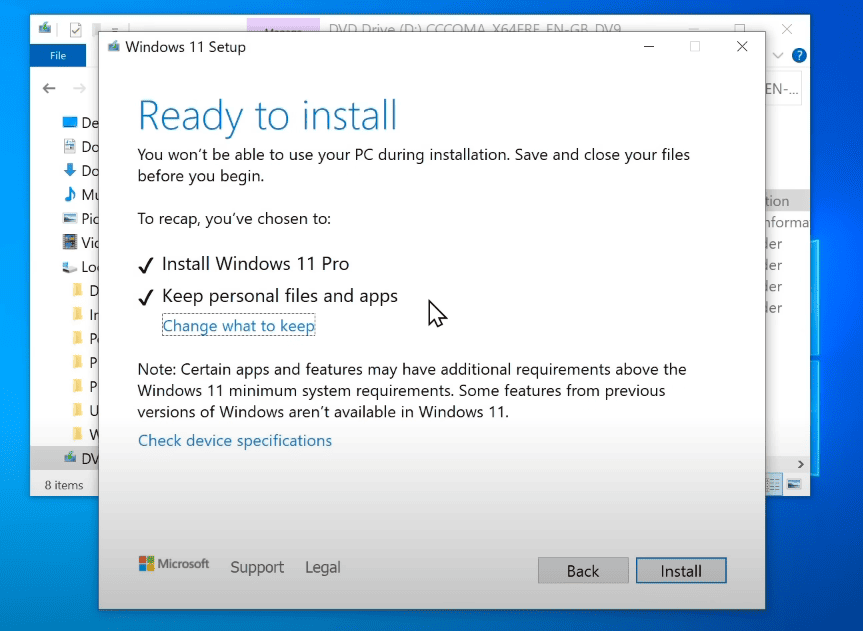 Start Upgrading The Windows 11