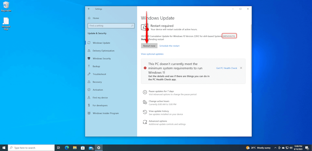 Restart To Install Kb5030211 On Windows 10