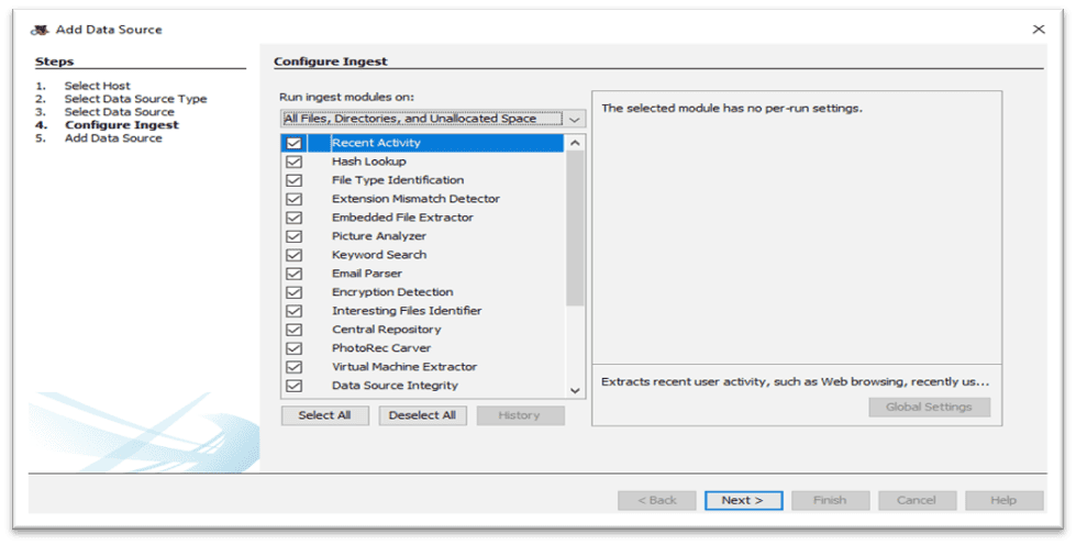 Select Ingest Modules