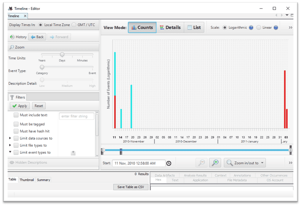 Timeline View In Autopsy