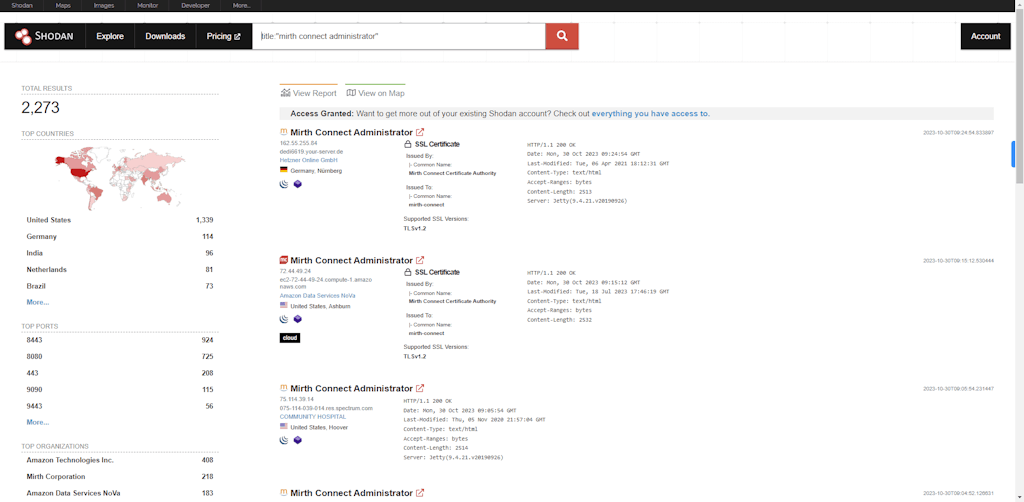 Mirth Connect Servers Found On The Internet
