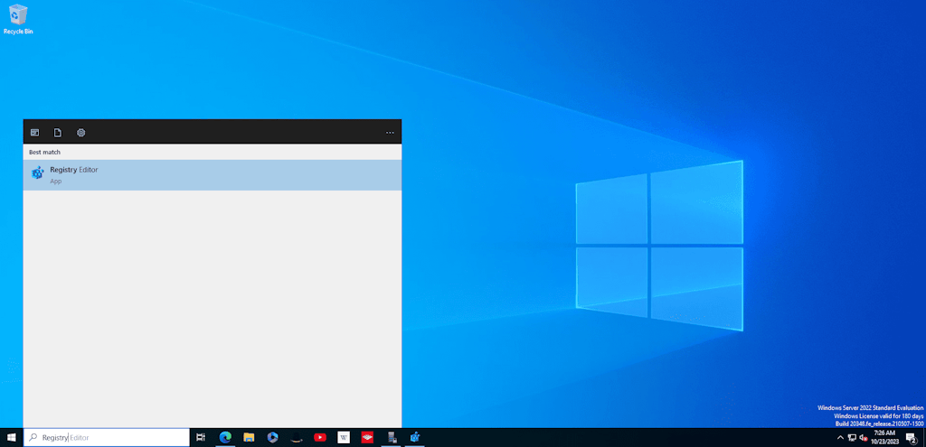 Open Registry Editor In Windows Server 2022