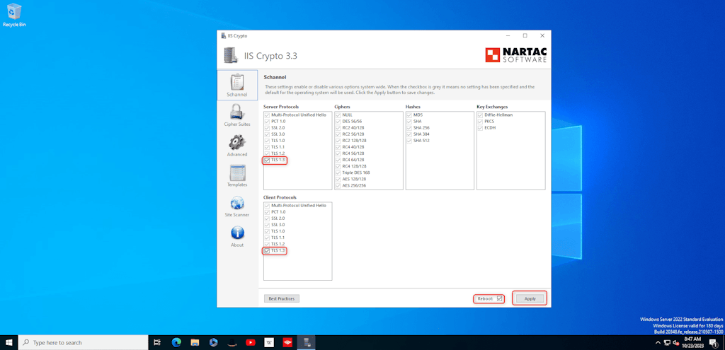 Enable Tls 1 3 On Windows Server 2022 Using Iis Crypto Tool