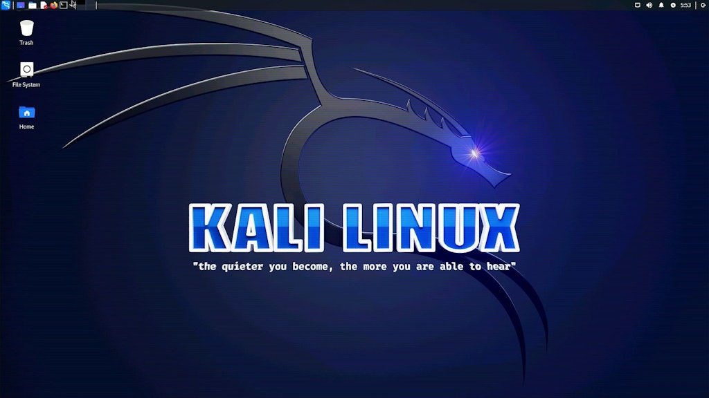 Kali Desktop Upon First Login
