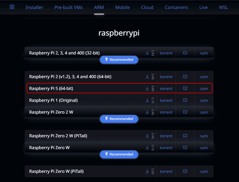 New Dedicated Image For Installing Kali On Raspberry Pi 5