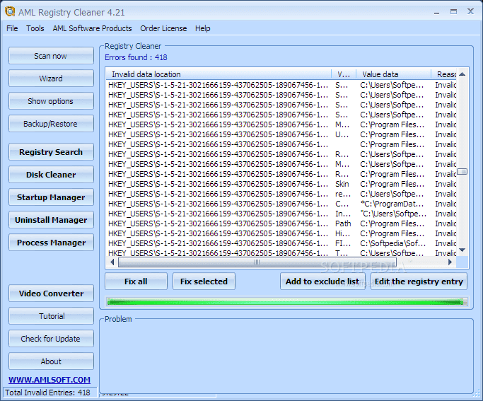 Aml Registry Cleaner Window