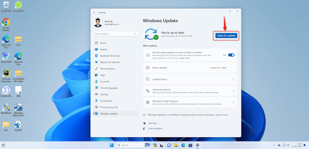 Check For Updates In Windows 11
