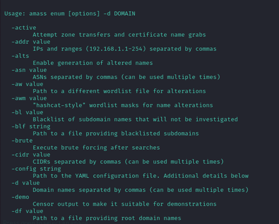 Amass Enum Subcommand