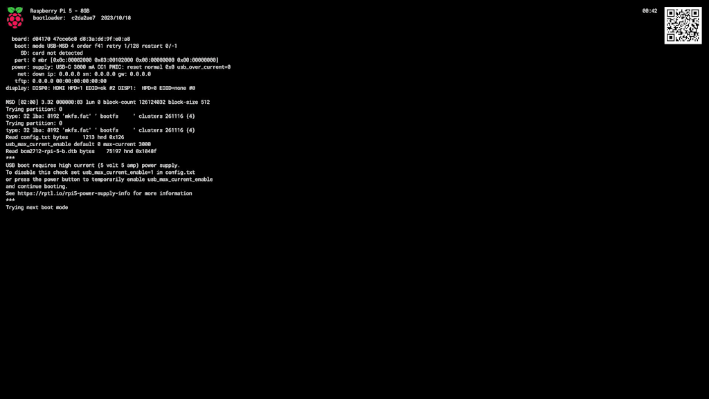 Raspberry Pi 5s Boot Screen