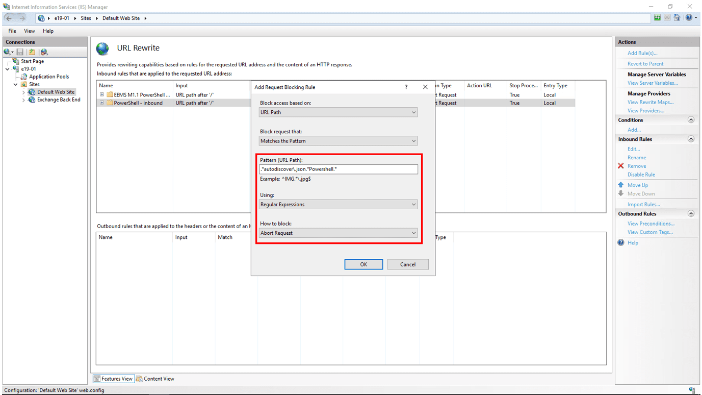 An Image To Update Pattern Url Path Under Request Blocking Rule 1