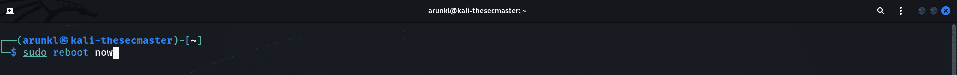 Reboot Kali Linux