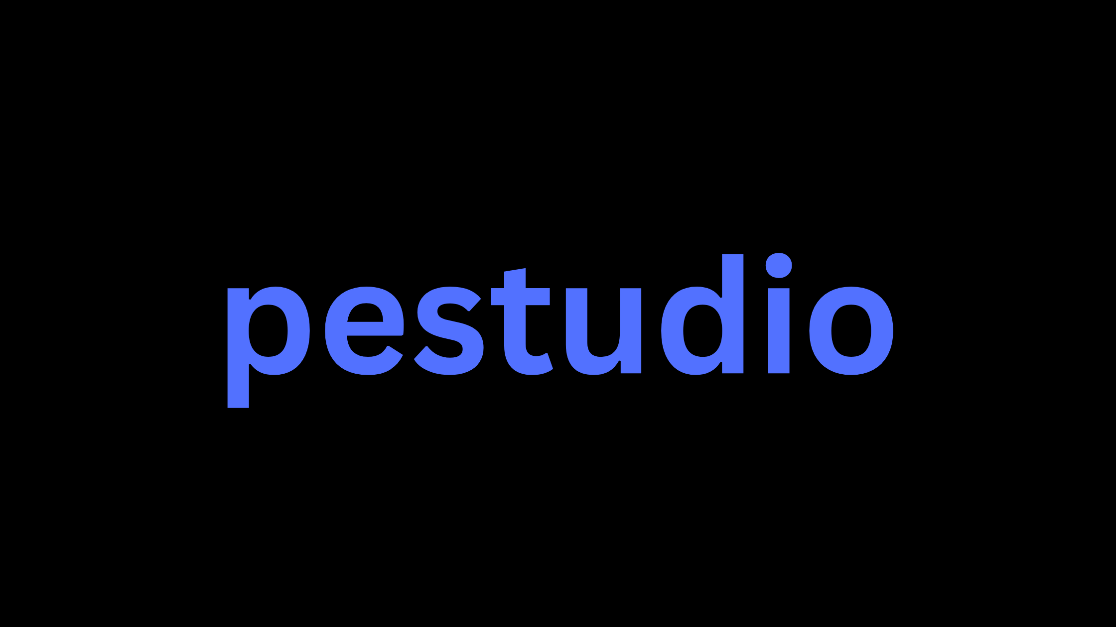 The Pestudio logo, consisting of the word "pestudio" in lowercase blue letters on a black background.