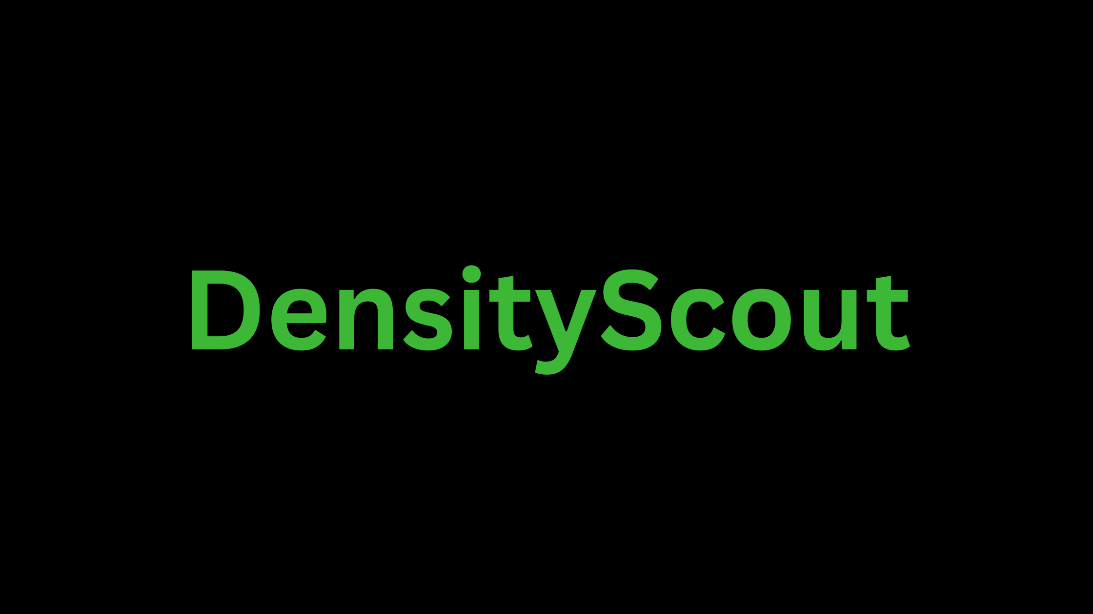 The DensityScout logo, consisting of the word "DensityScout" in green letters on a black background.