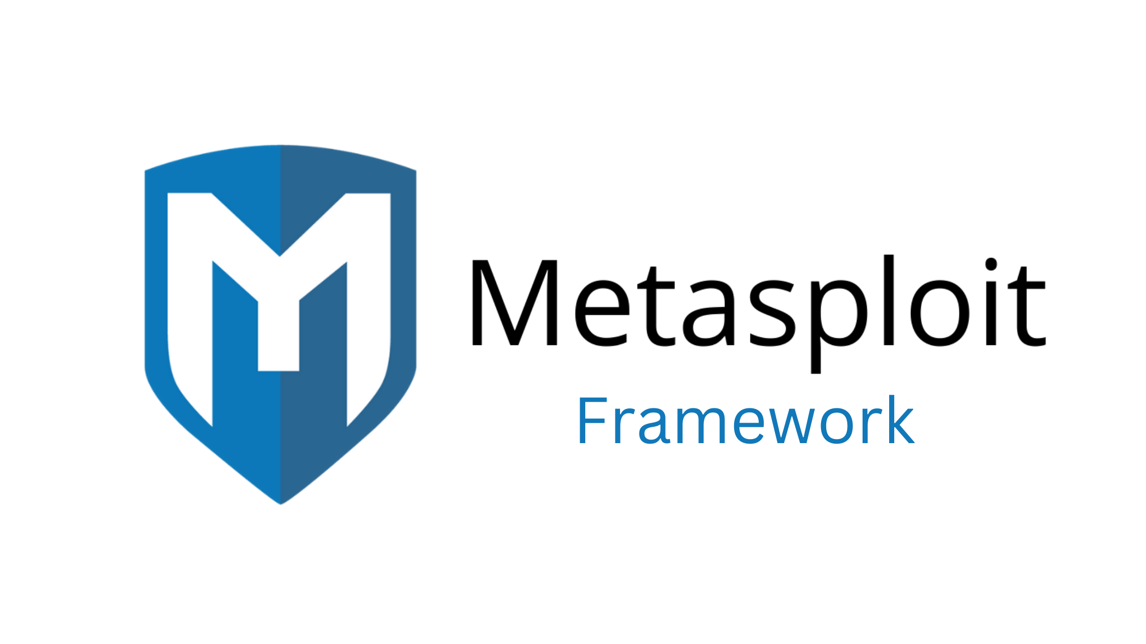 The Metasploit Framework logo, featuring a shield with the letter 'M' in blue tones, alongside the text "Metasploit Framework".