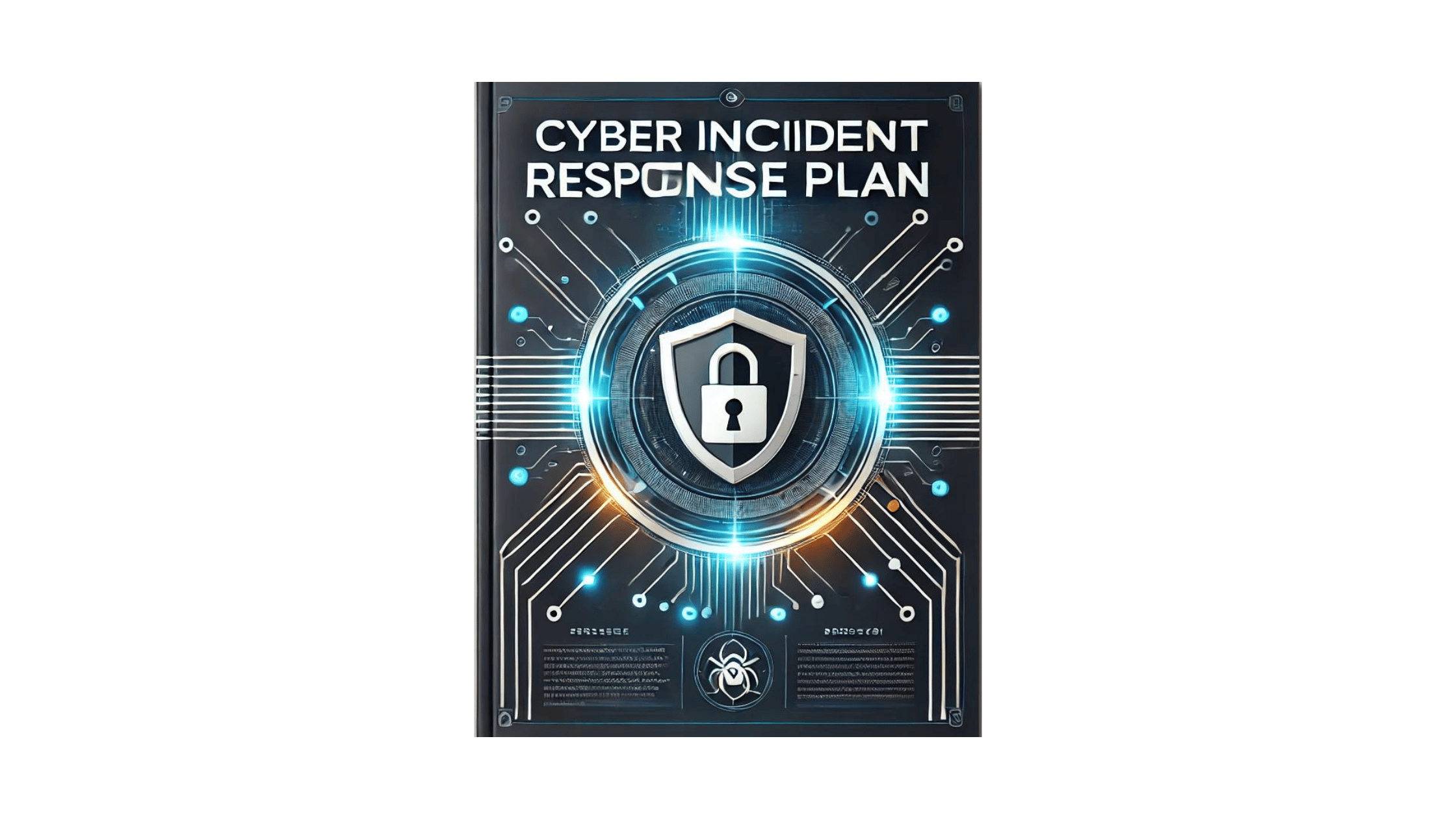 Cover page of a Cyber Incident Response Plan (CIRP) book with a modern cybersecurity design featuring a shield and lock icon.