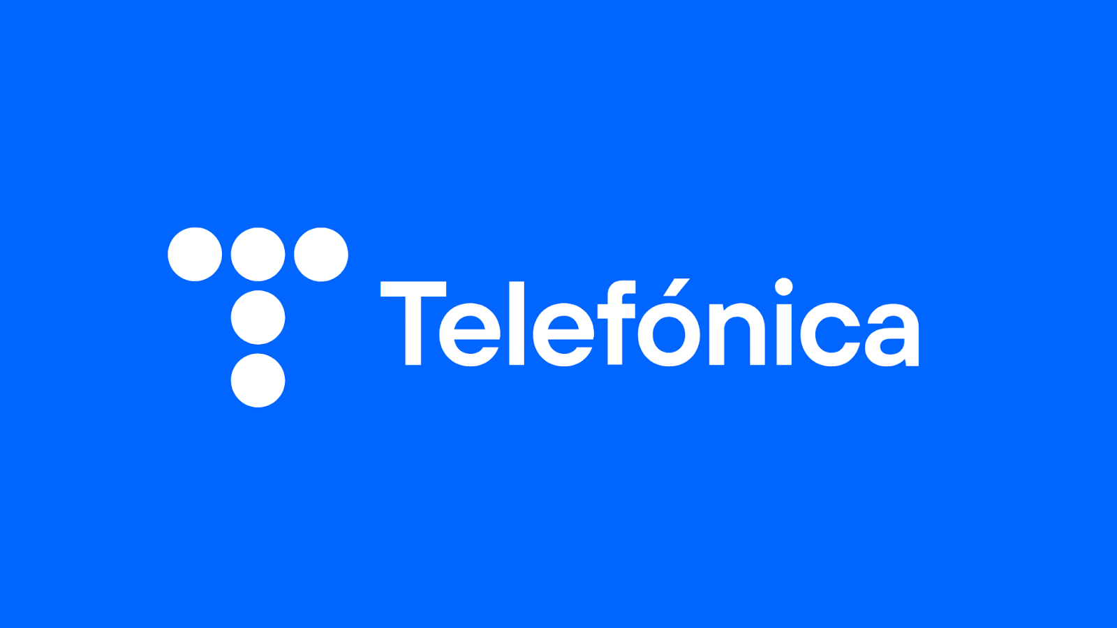 Abstract logo featuring white circles forming the letter T with the Telefónica name beneath it