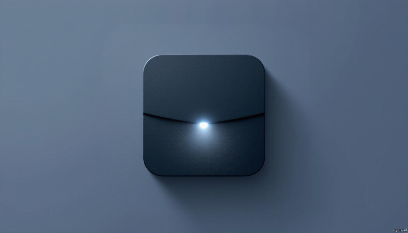 A minimalistic dark device with a glowing LED light in the center, symbolizing covert cyber threats and rootkit stealth operations.