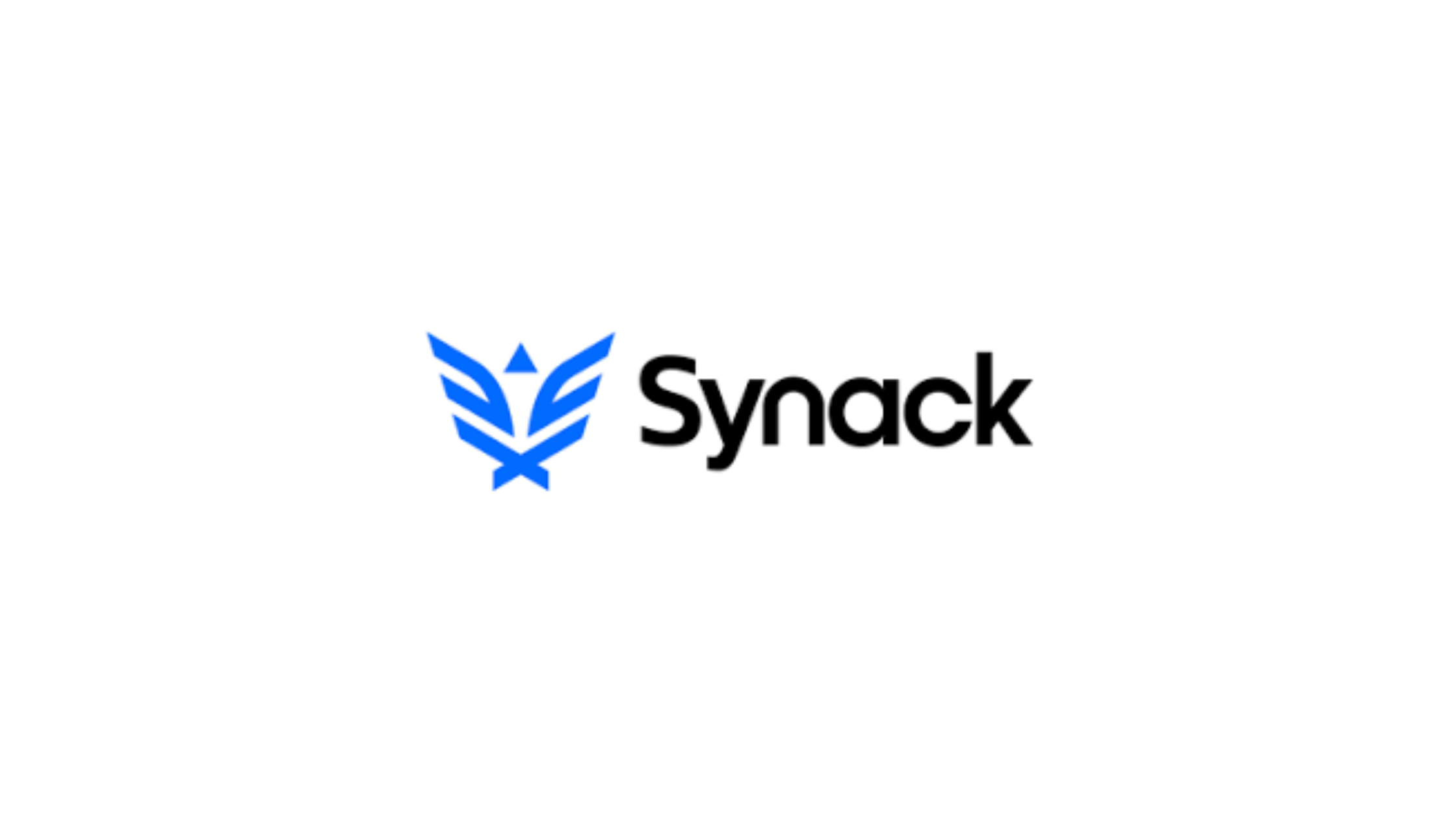 The Synack logo featuring a blue emblem and black text, representing the cybersecurity company's crowdsourced penetration testing services.