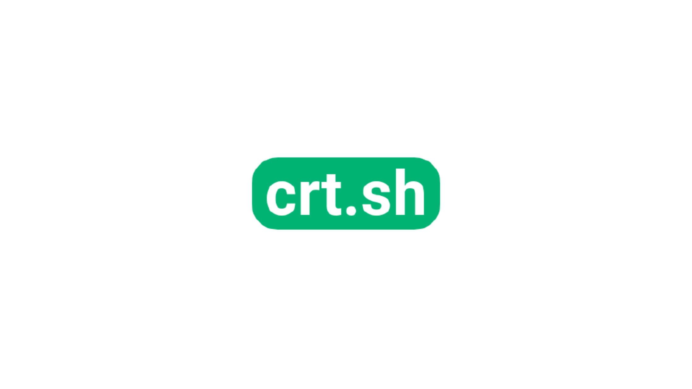 crt.sh logo with white text on a green rounded rectangle background.