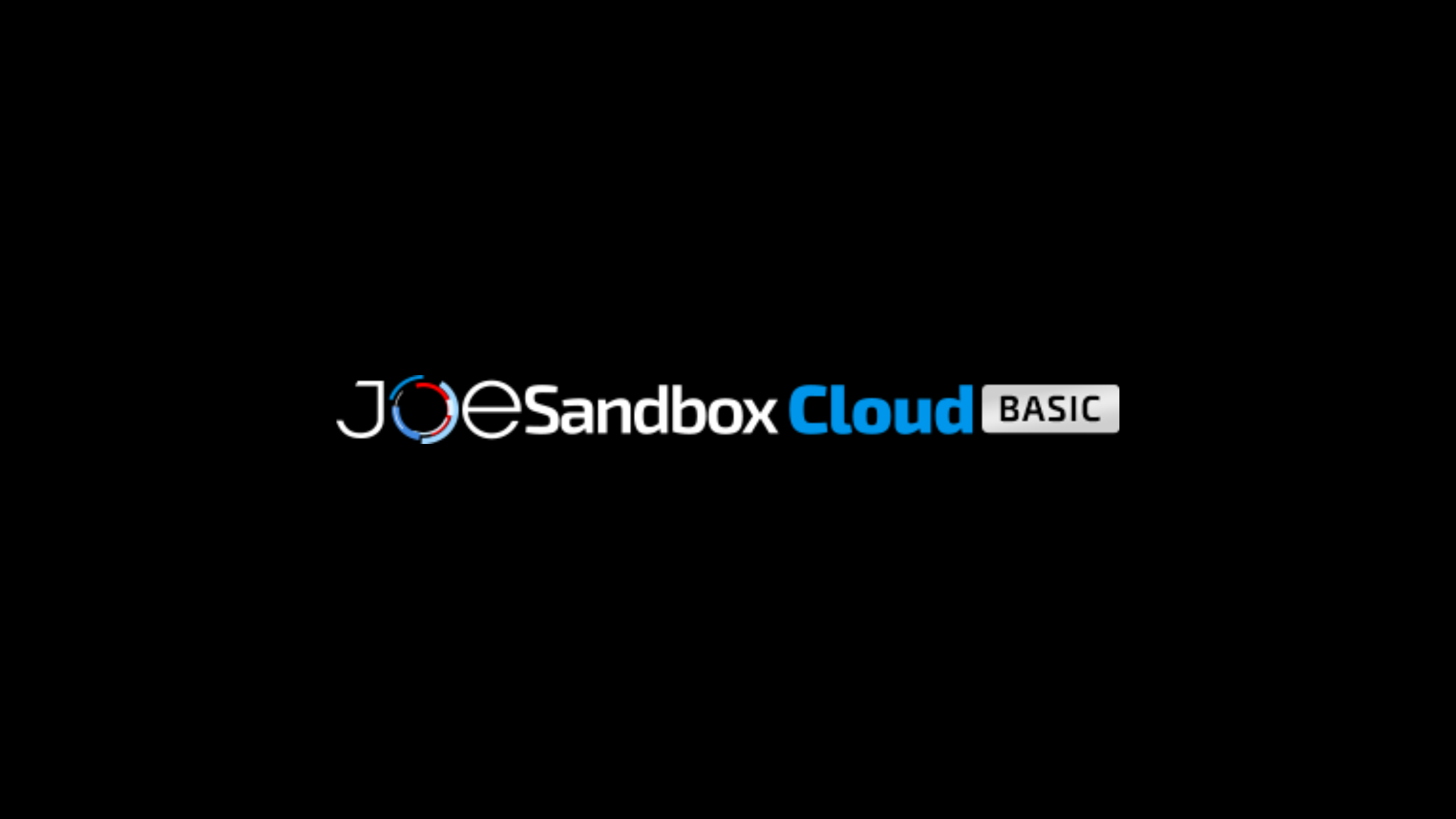 Joe Sandbox Cloud Basic logo on a black background for malware analysis and threat detection.