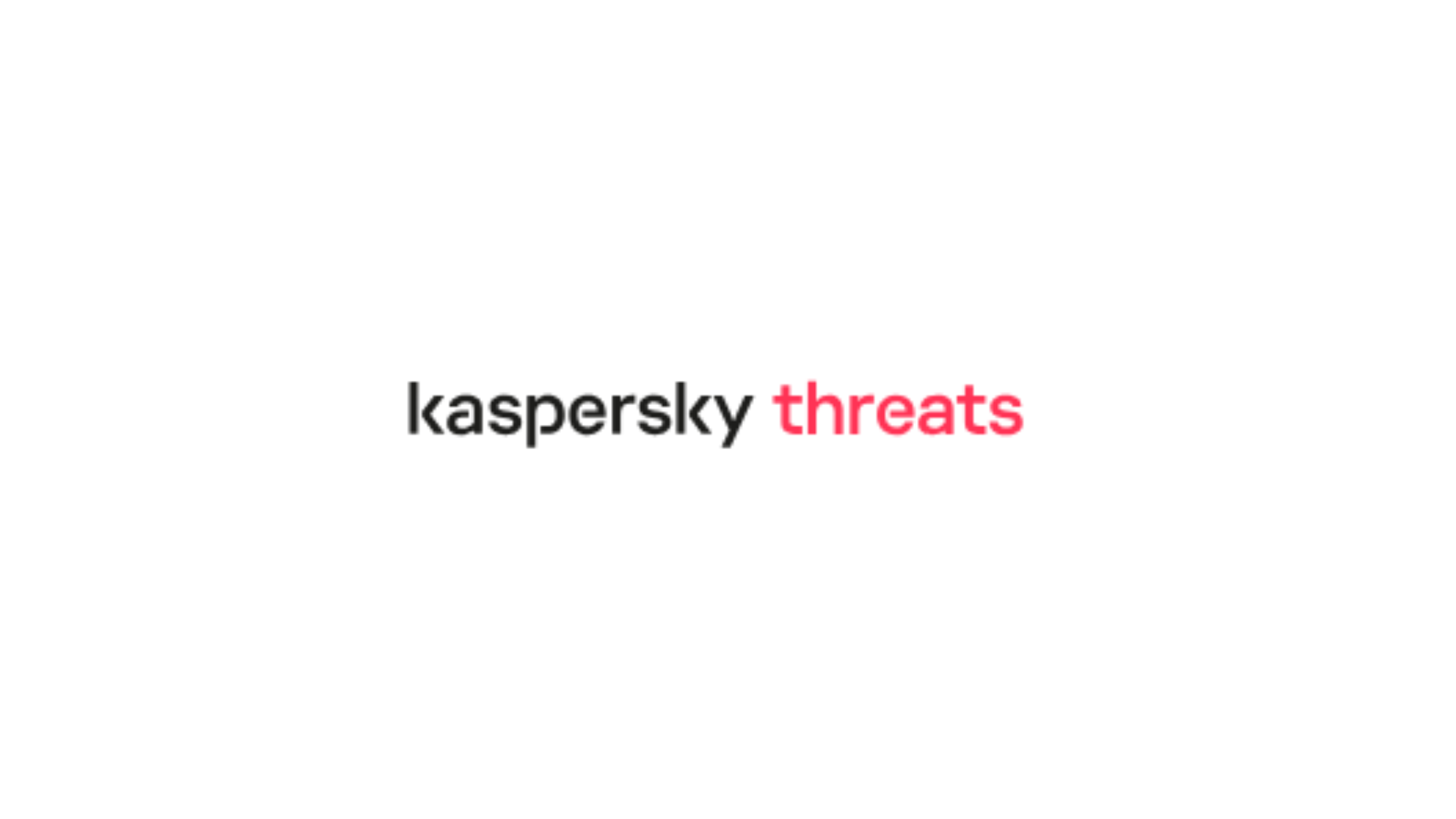 Kaspersky Threats logo on a white background representing its threat intelligence and analysis platform.