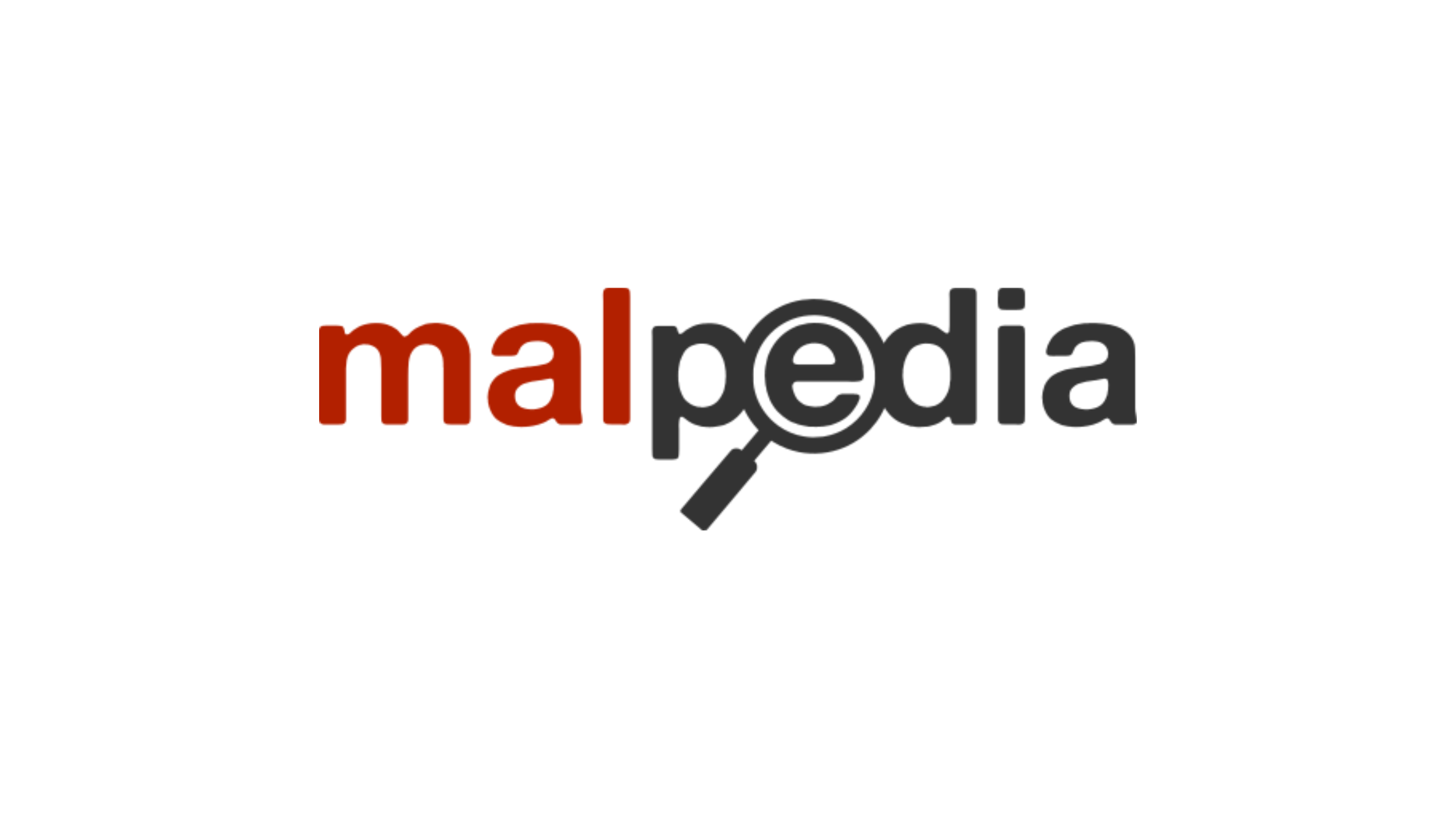 Malpedia logo on a white background, representing a repository for malware family definitions and analysis.