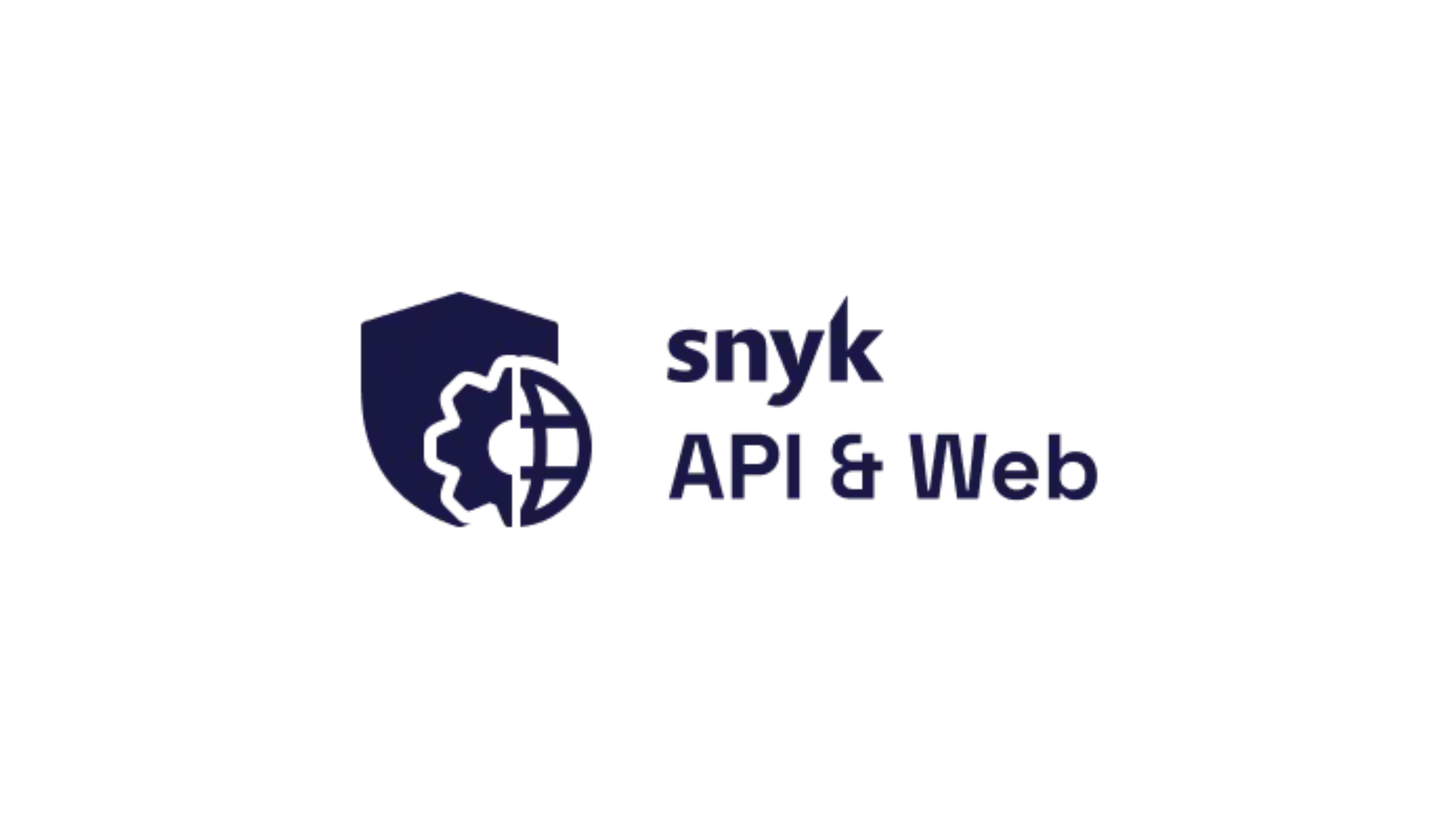 Logo of "Snyk API & Web" featuring a shield with a gear and globe icon, symbolizing web and API protection.