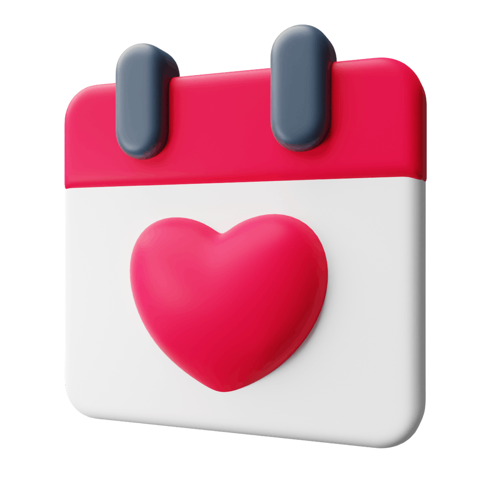calendrier avec coeur