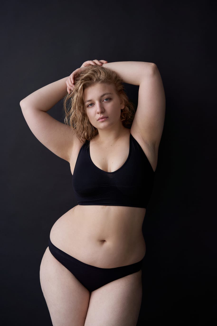 Woman in her underwear