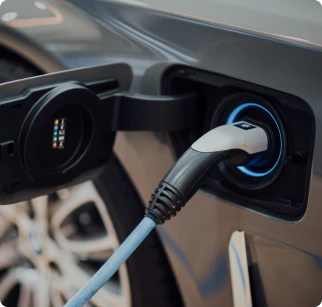 Close-up of an electric car charger