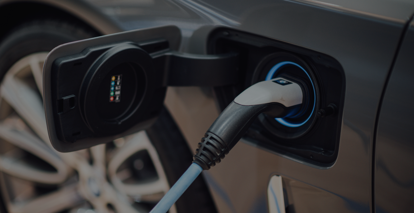 Close-up on electric car charger