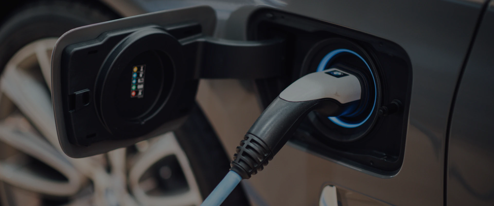 E-Mobility Close-up on electric car charger