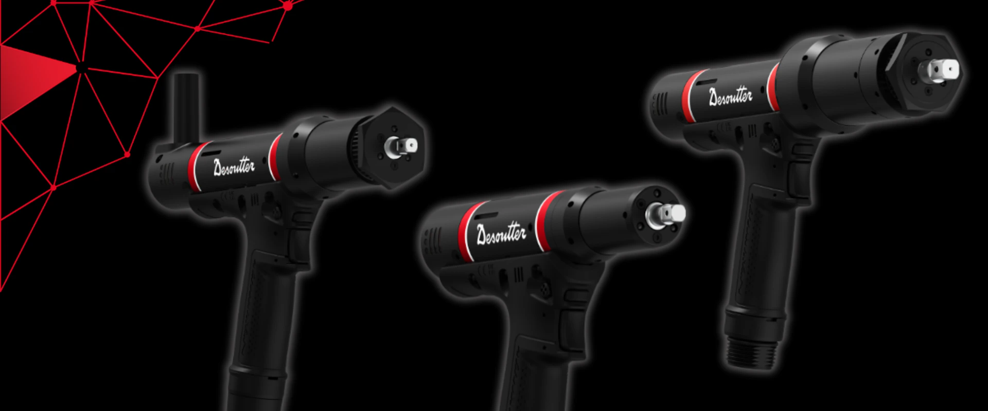 Banner showcasing Electric Pistol Direct range from Desoutter Banner showcasing Electric Pistol Direct range from Desoutter