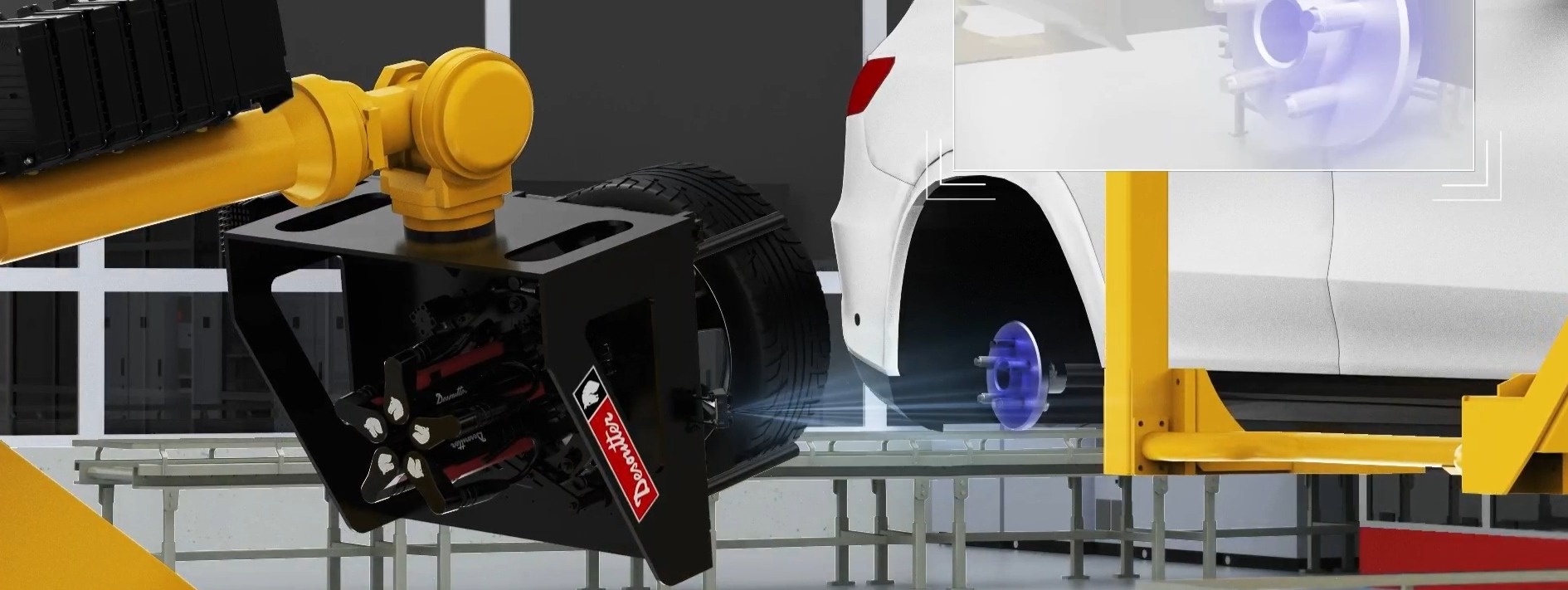 arg_wheel assembly with automated robot guidance