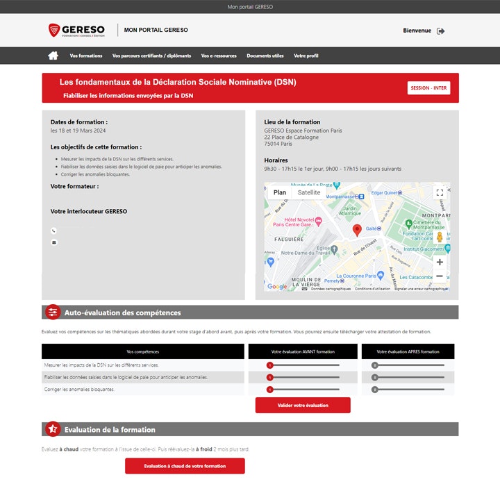 GERESO infos pratiques mon portail gereso informations et plans d'accès