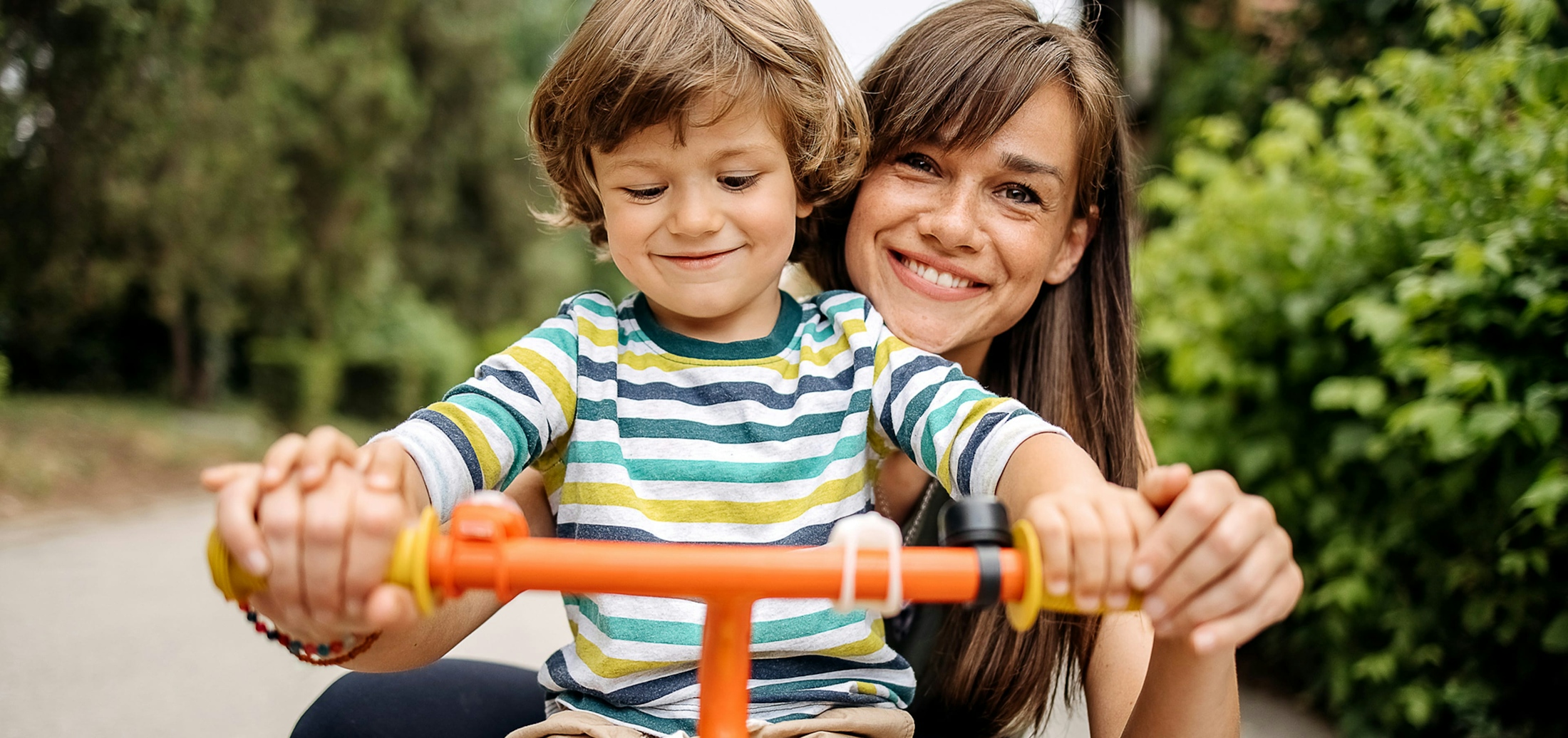 Mom with Child on Bike