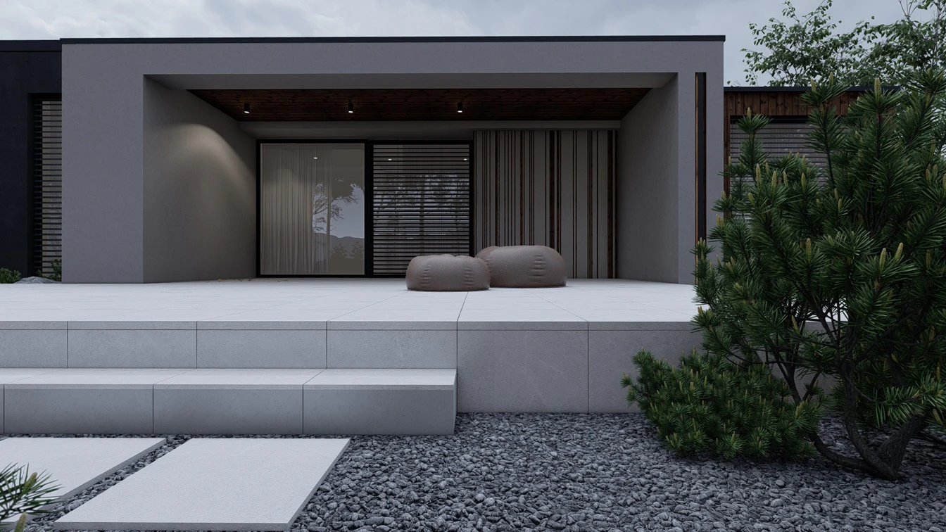 Płytki z białym żyłowaniem.