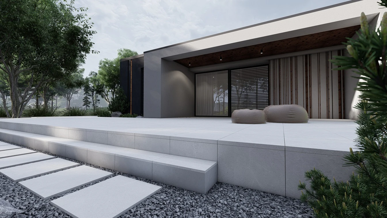 Ścieżka z płyt tarasowych.