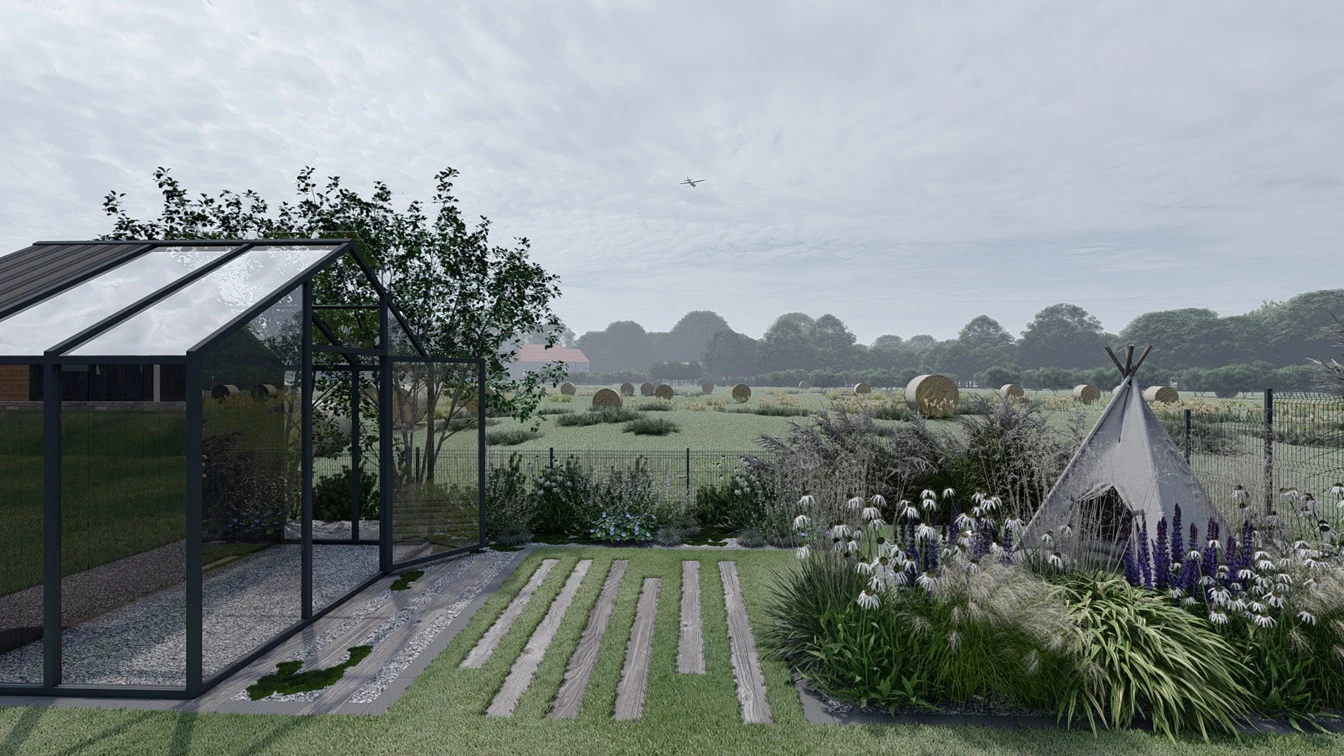 Mini szklarnia ze składzikiem.