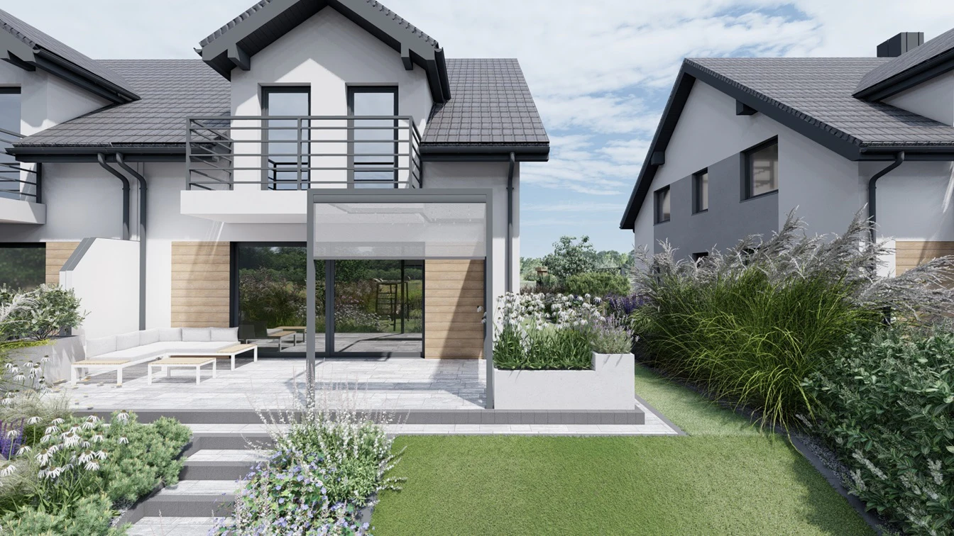 Taras z zabudową z rolety screen.