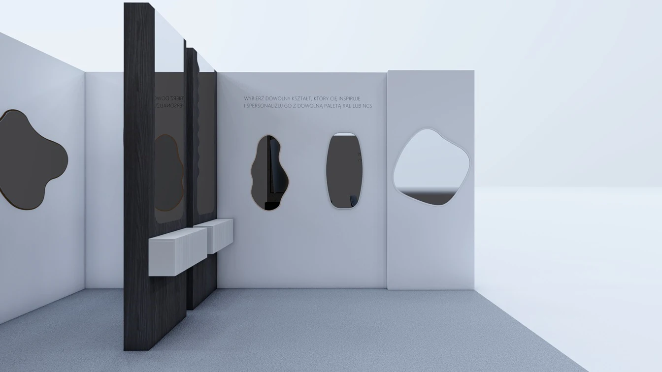 Lustra na stanowisku targowym.