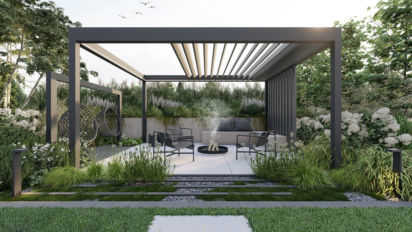 Pergola z ogniskiem