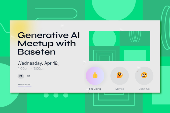 Partiful invite to Baseten Generative AI Meetup