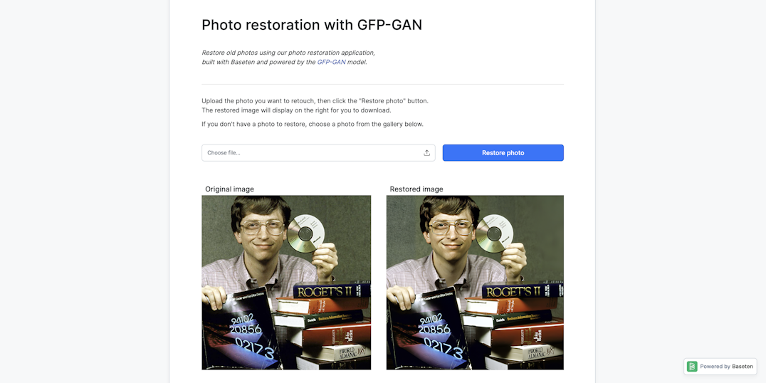 Restore old, damaged, and low quality photos with GFP-GAN