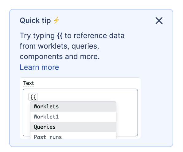 The new quick tip inline reference
