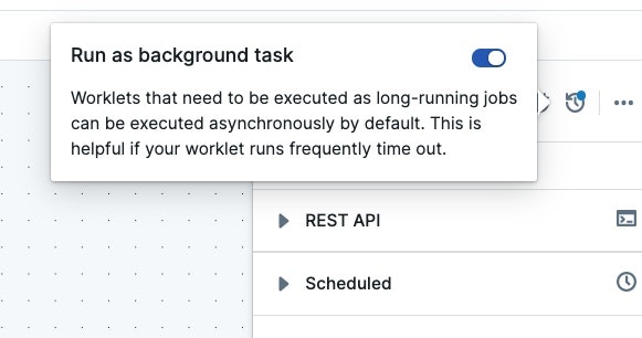 Worklet run as background task