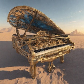 Prompt: A solarpunk piano