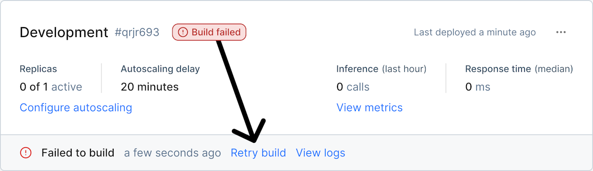 Use the "retry build" button on failed builds